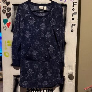 Women's Navy Snowflake Print Sleepwear